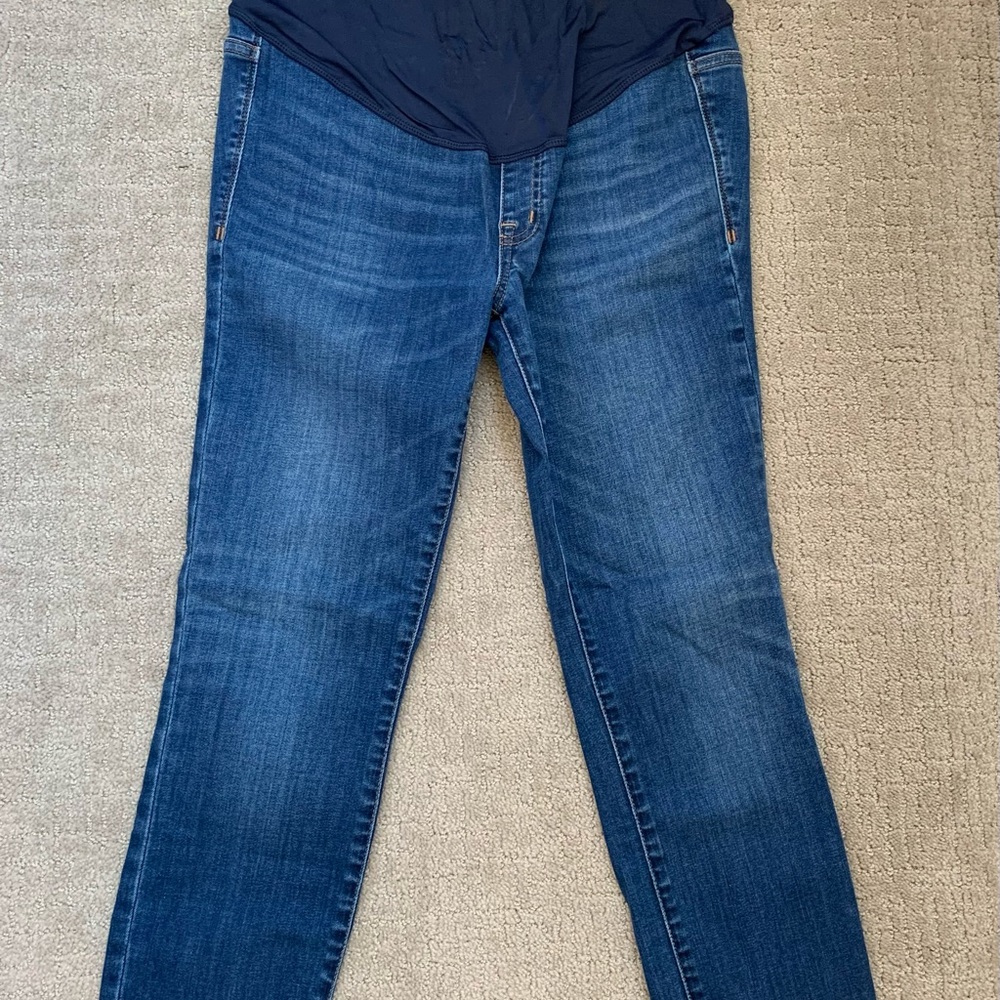 Madewell over the belly maternity skinny jeans.